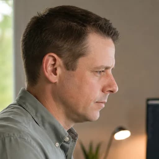 Mike Wiberg at his desk, running the Faviconize tool